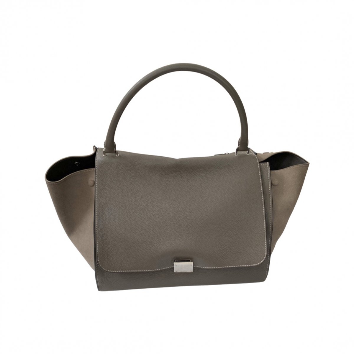Trapèze leather handbag