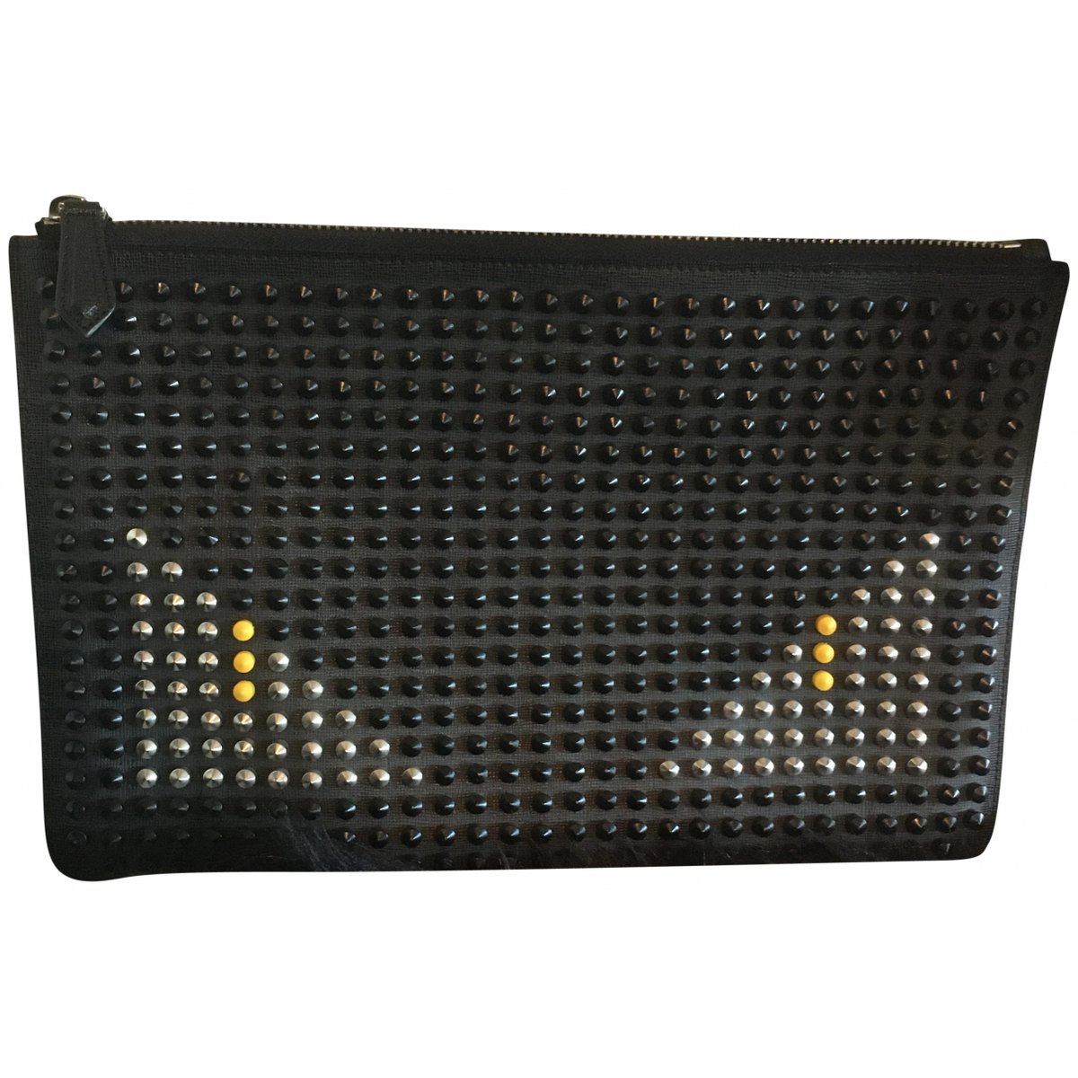 Peekaboo defender leather clutch bag
