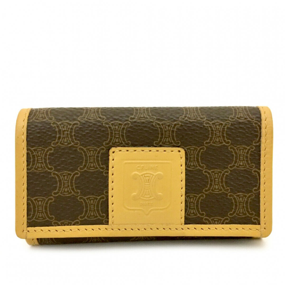 Frame leather clutch bag