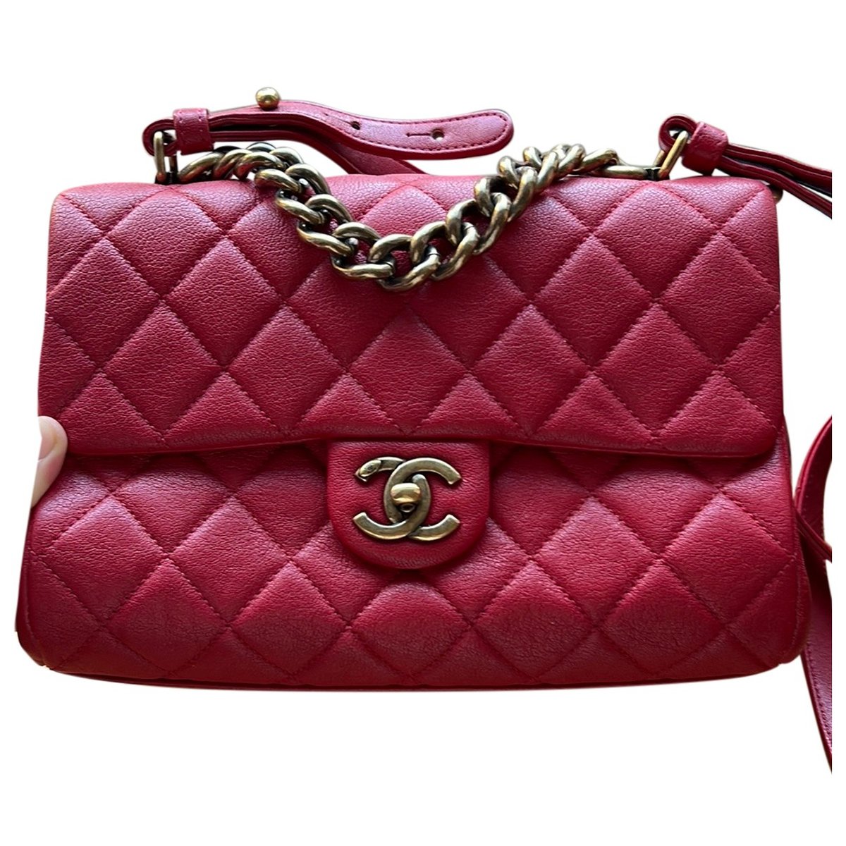 Trapezio leather handbag