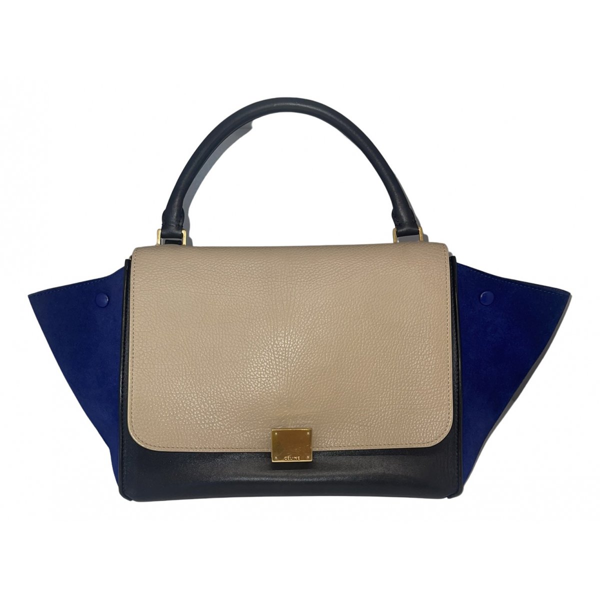 Trapèze leather handbag
