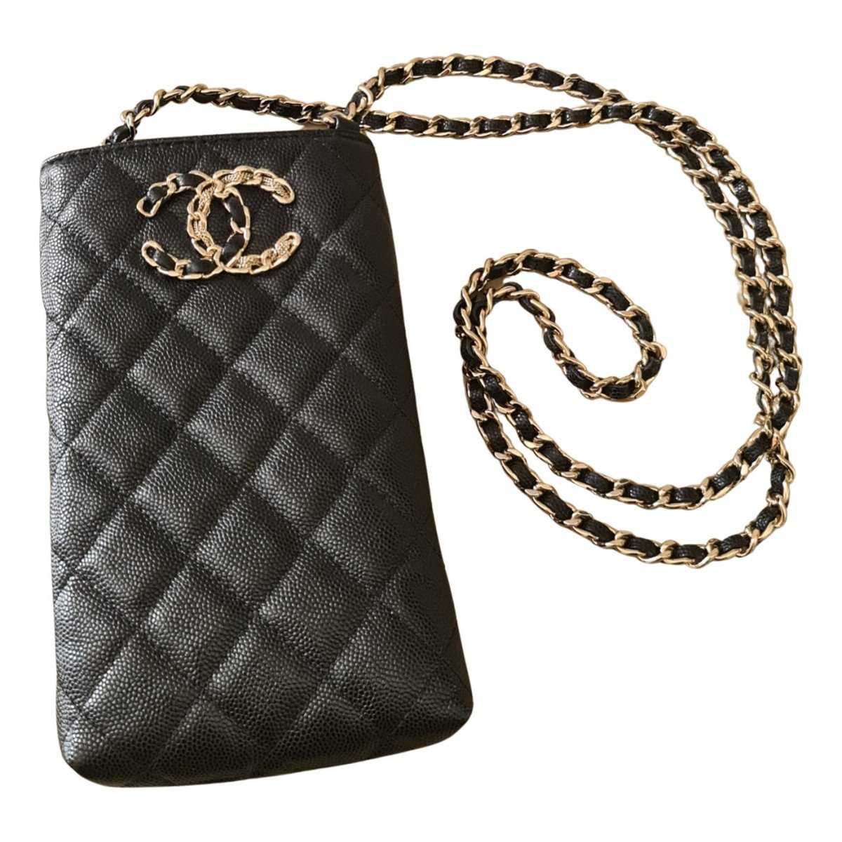 Trendy CC leather crossbody bag