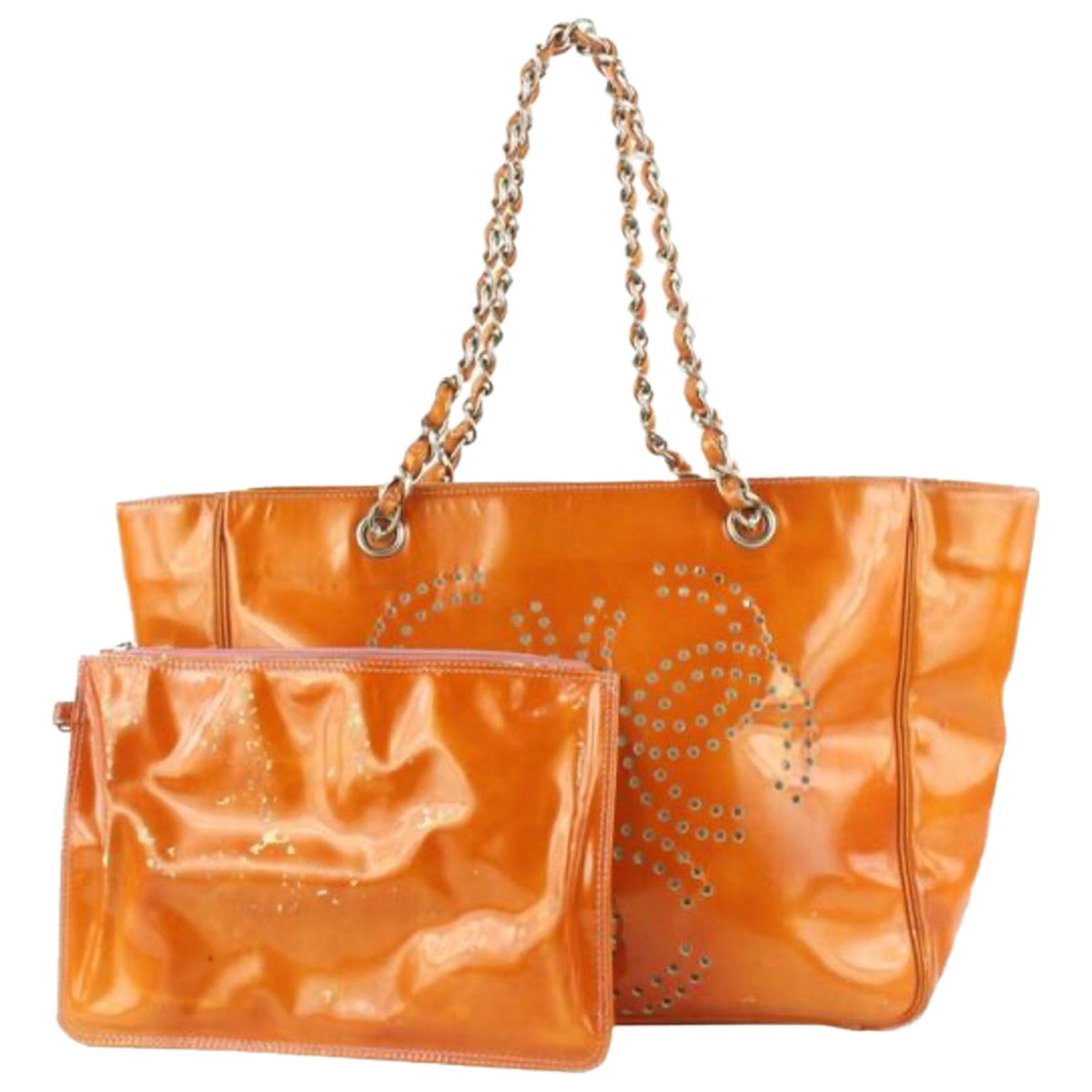 Classic CC Shopping patent leather tote