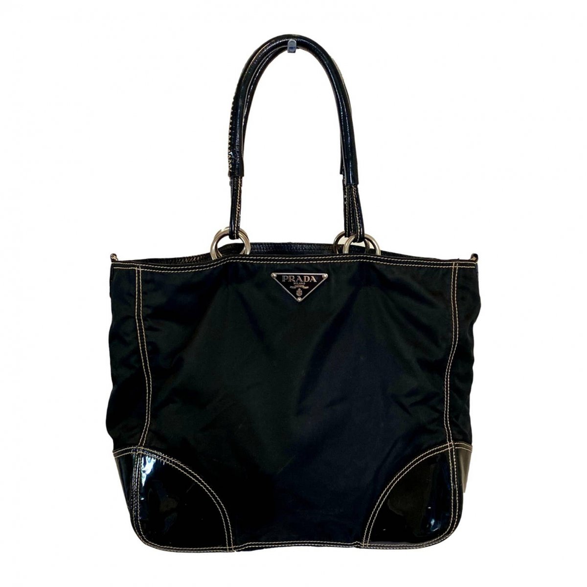 Promenade patent leather handbag