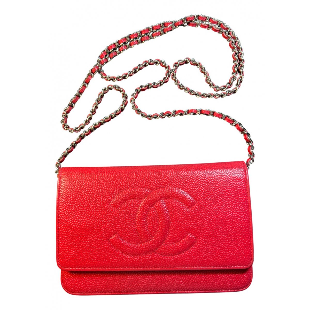 Wallet On Chain Double C leather crossbody bag
