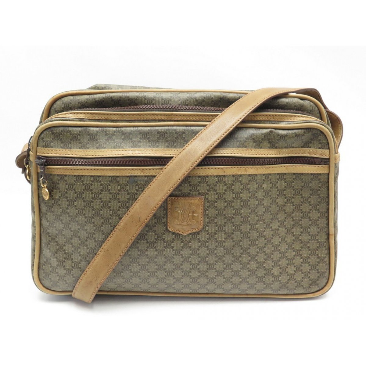 Triomphe chain leather crossbody bag