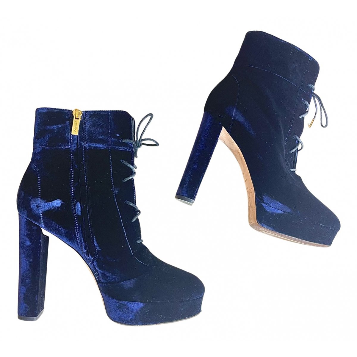 Britney velvet lace up boots