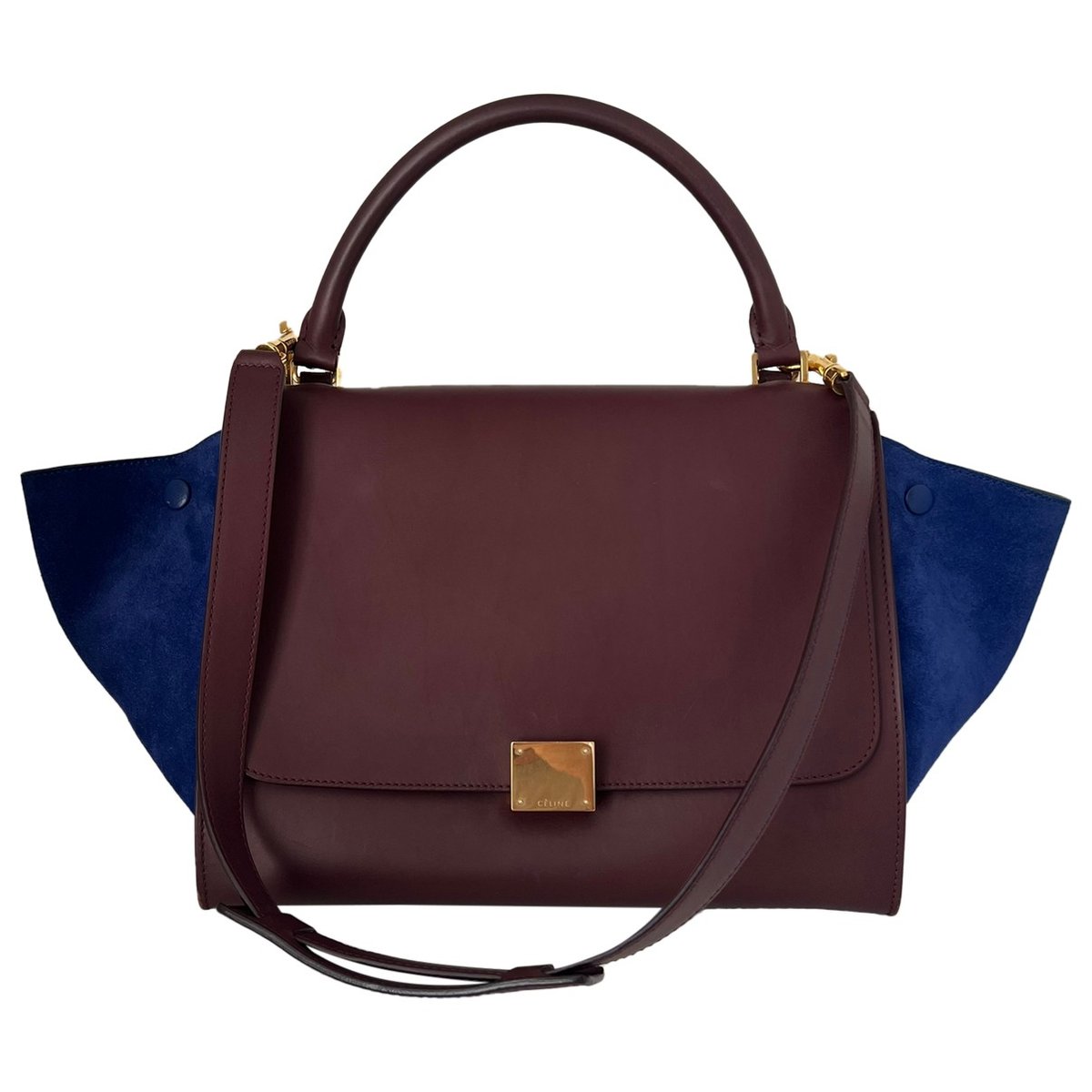 Trapèze leather handbag