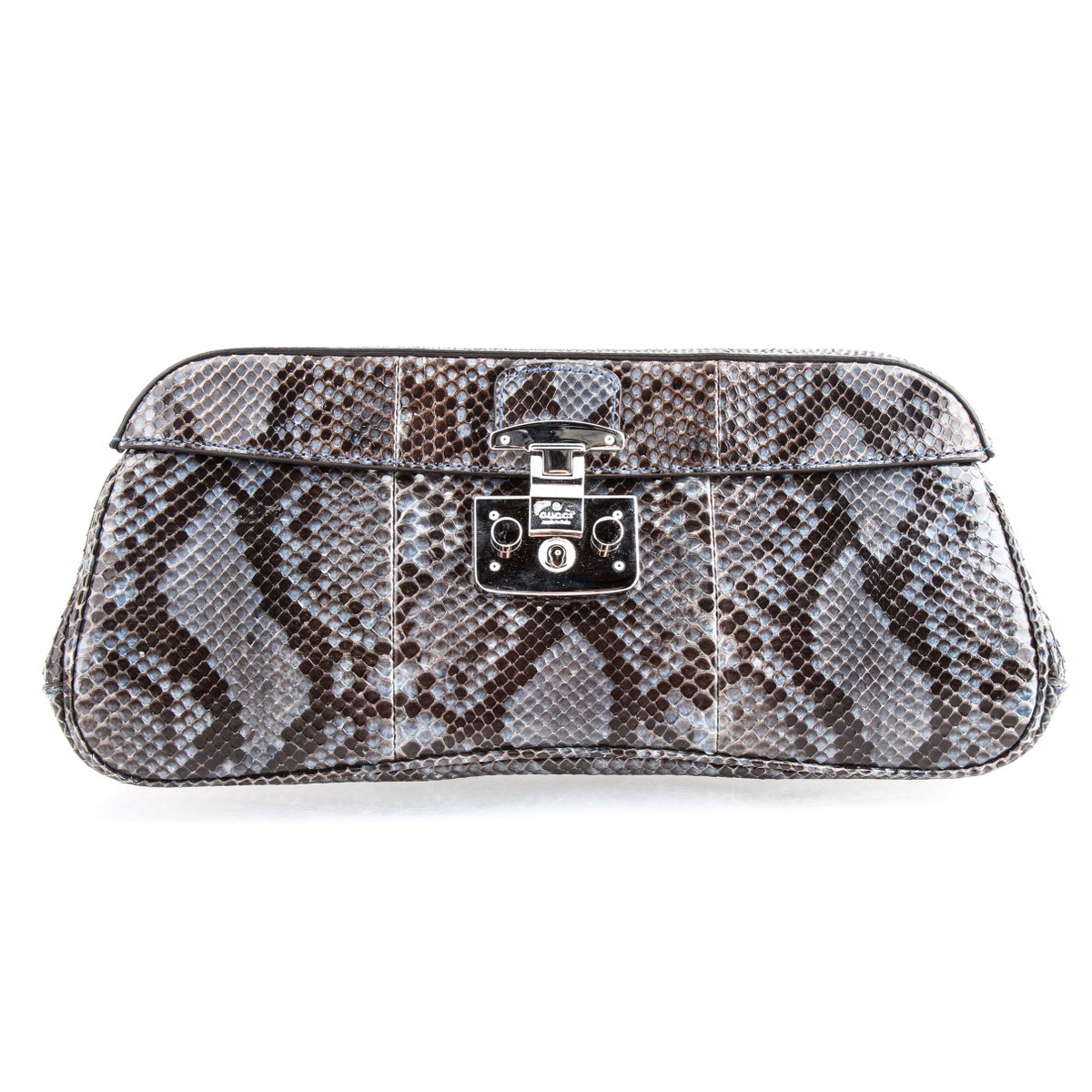 Ophidia GG Supreme python clutch bag