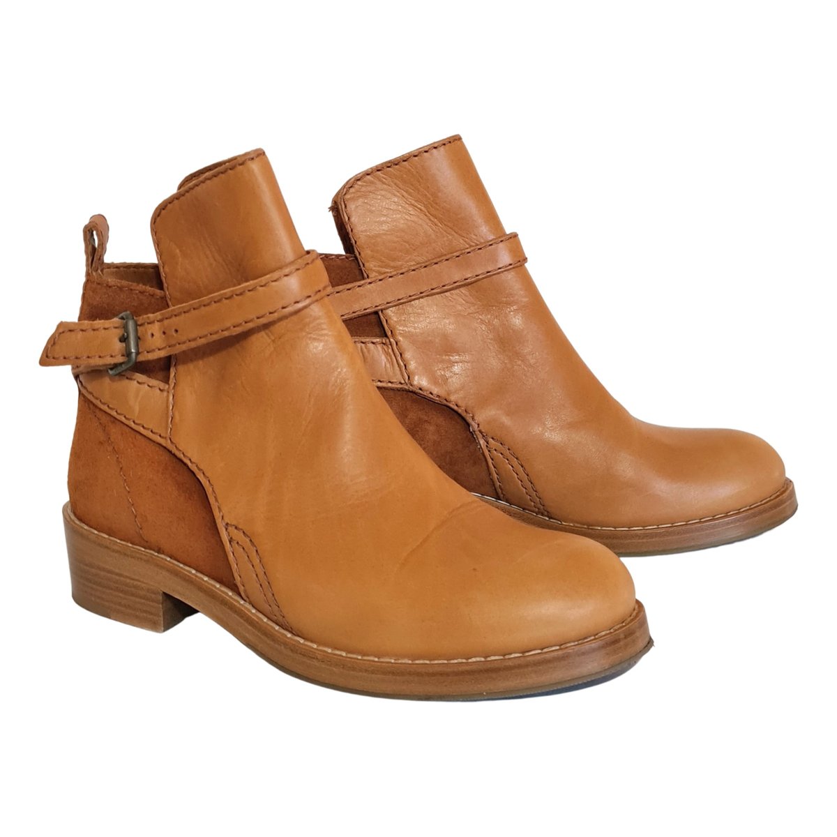 Cypress leather buckled boots