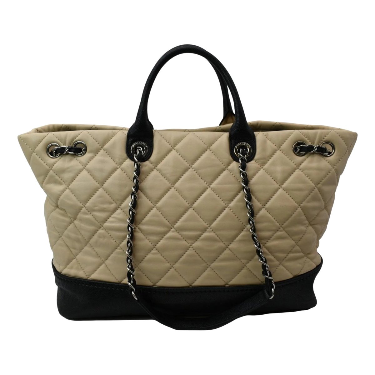 Drawstring leather tote