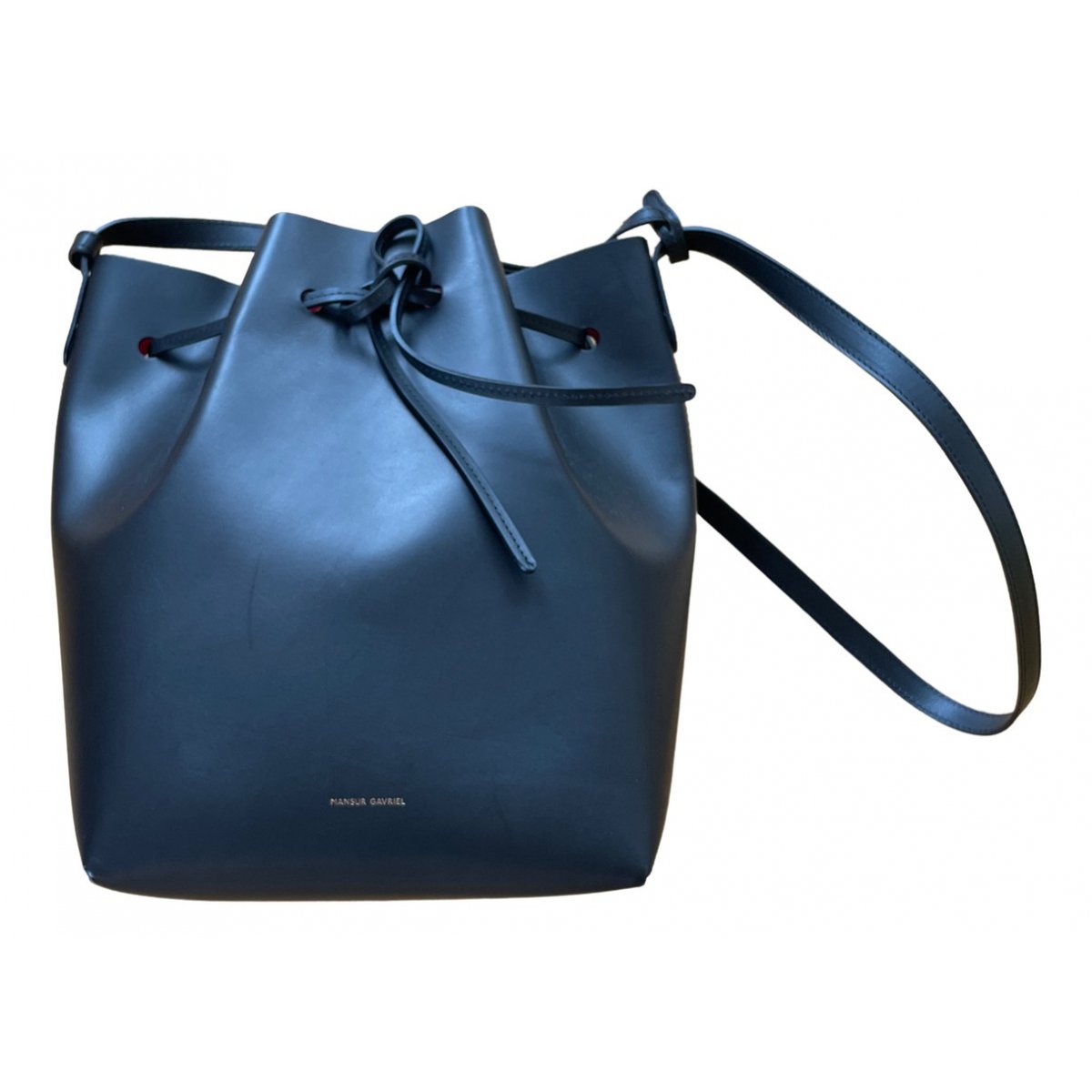 Bucket leather handbag