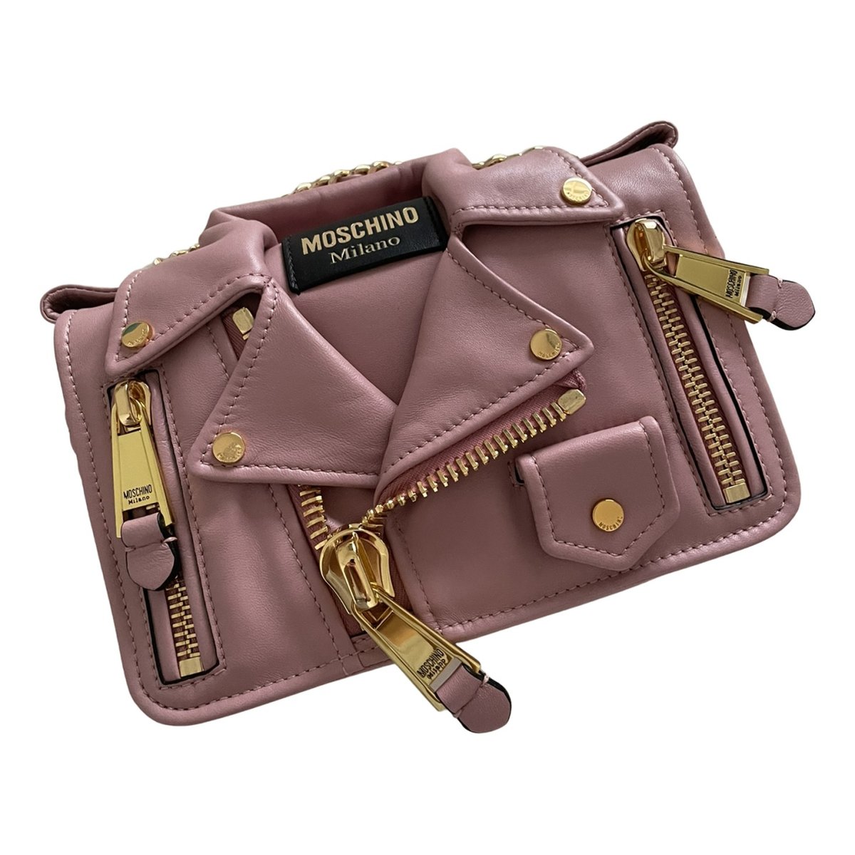 Biker leather crossbody bag