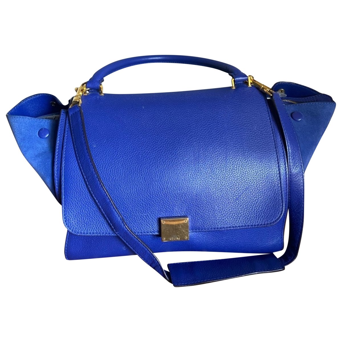 Trapèze leather handbag