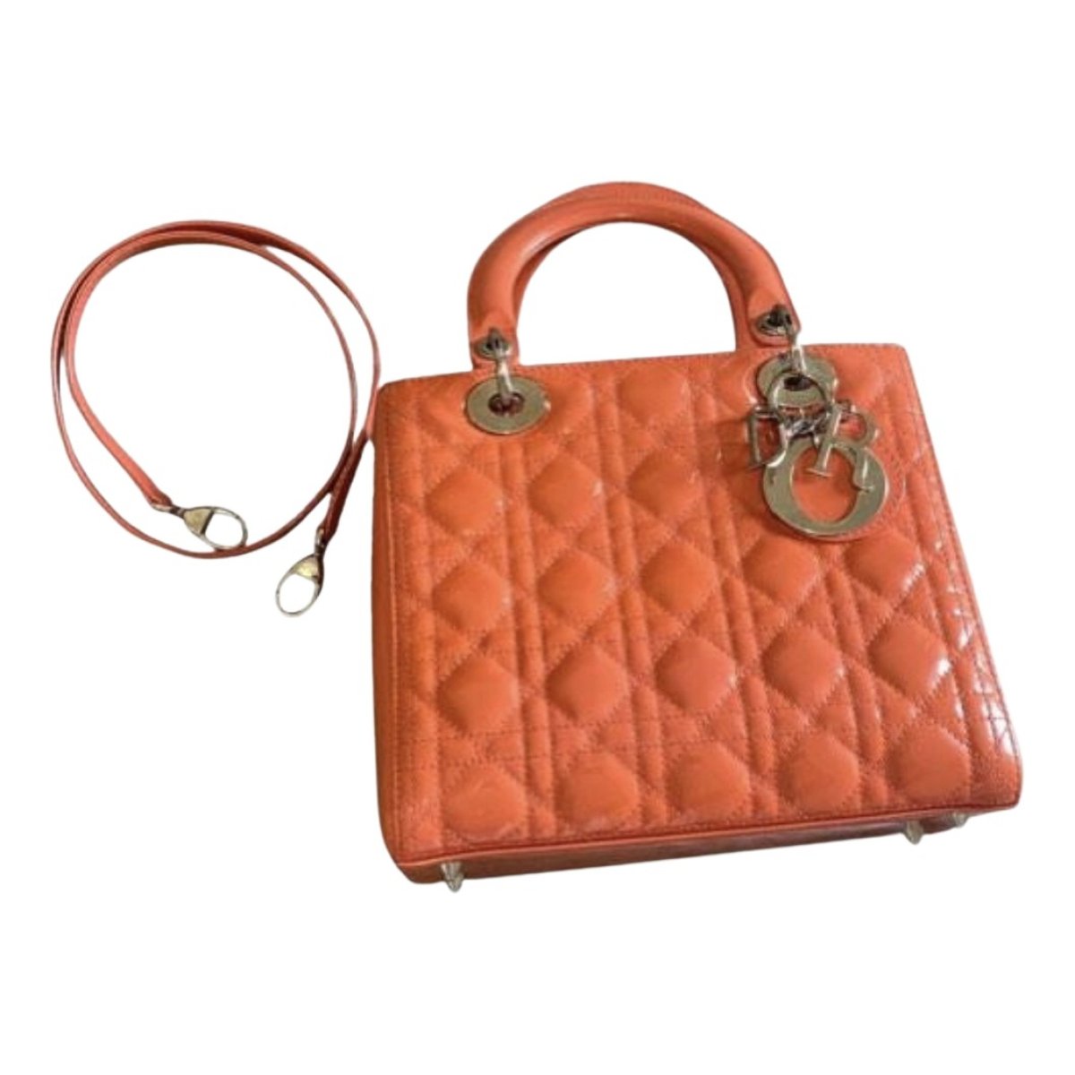 Lady Dior patent leather handbag