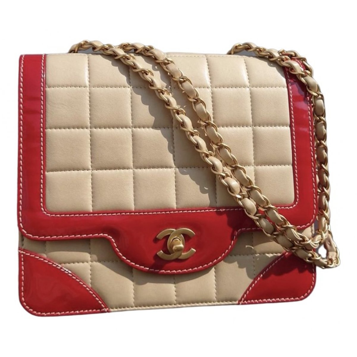East West Chocolate Bar patent leather handbag