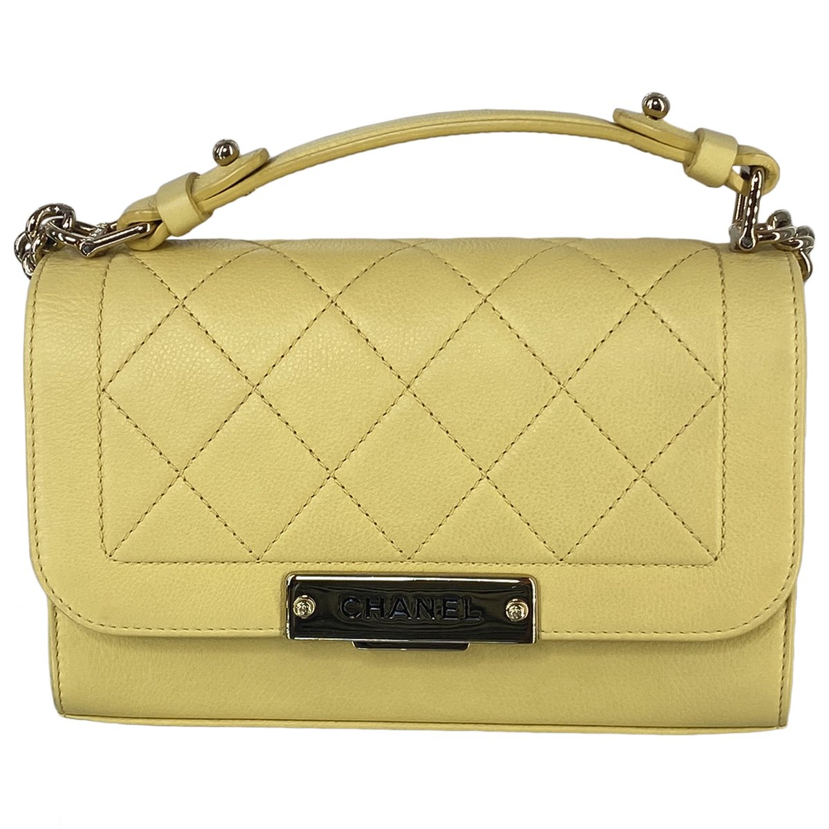 Trendy CC Top Handle leather handbag