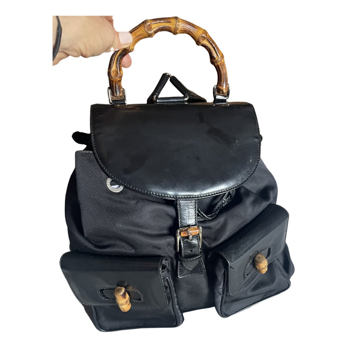 Vintage Bamboo leather backpack