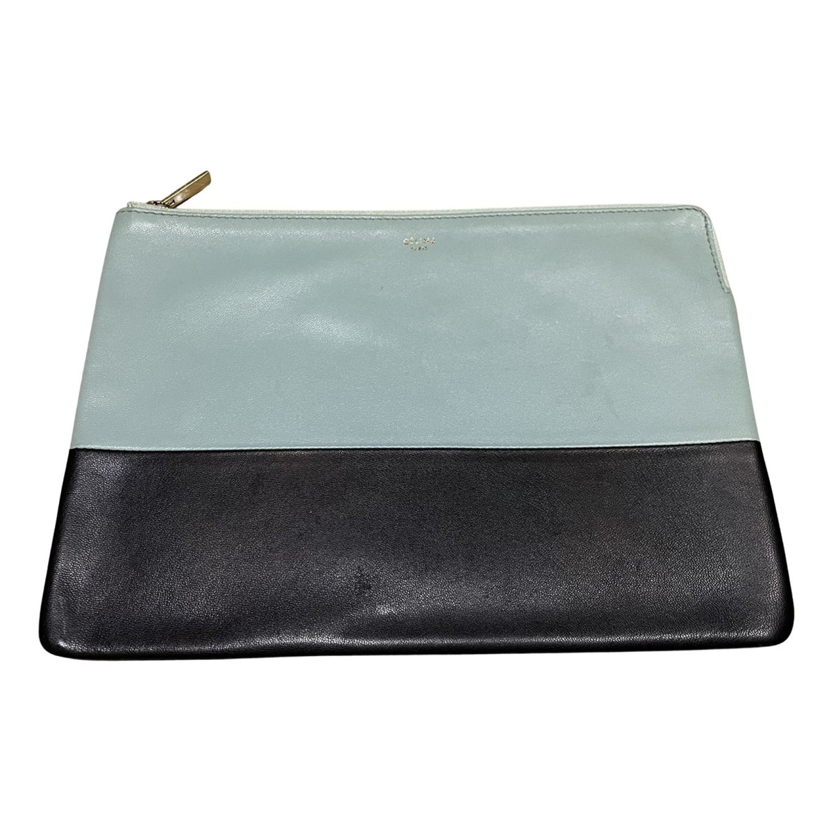 Cabas leather clutch bag