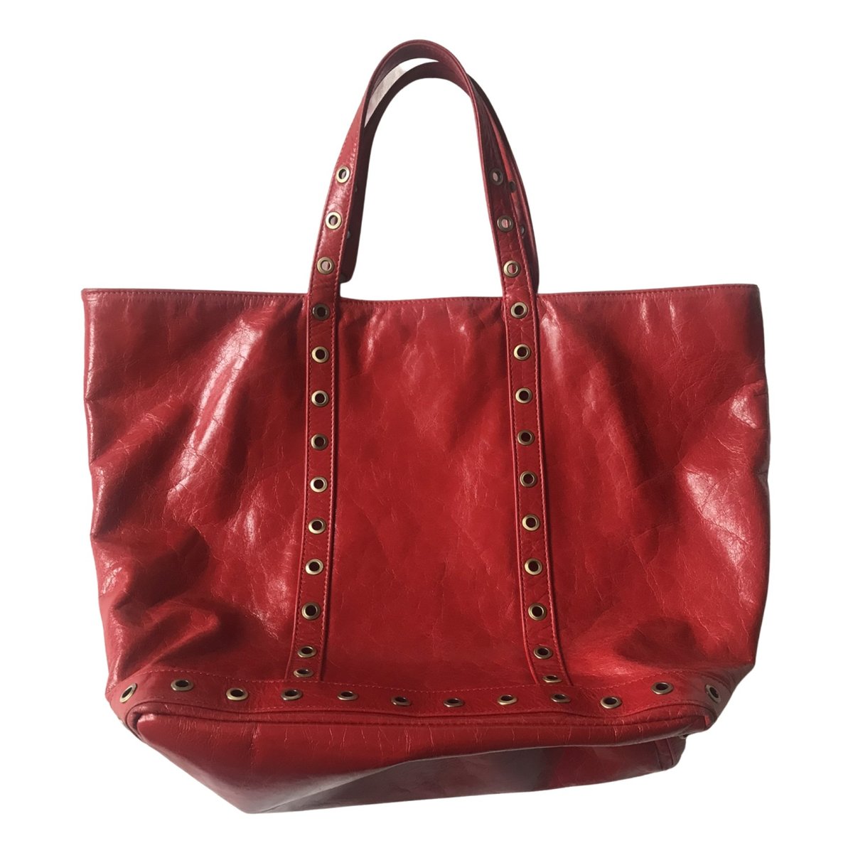 Box leather tote