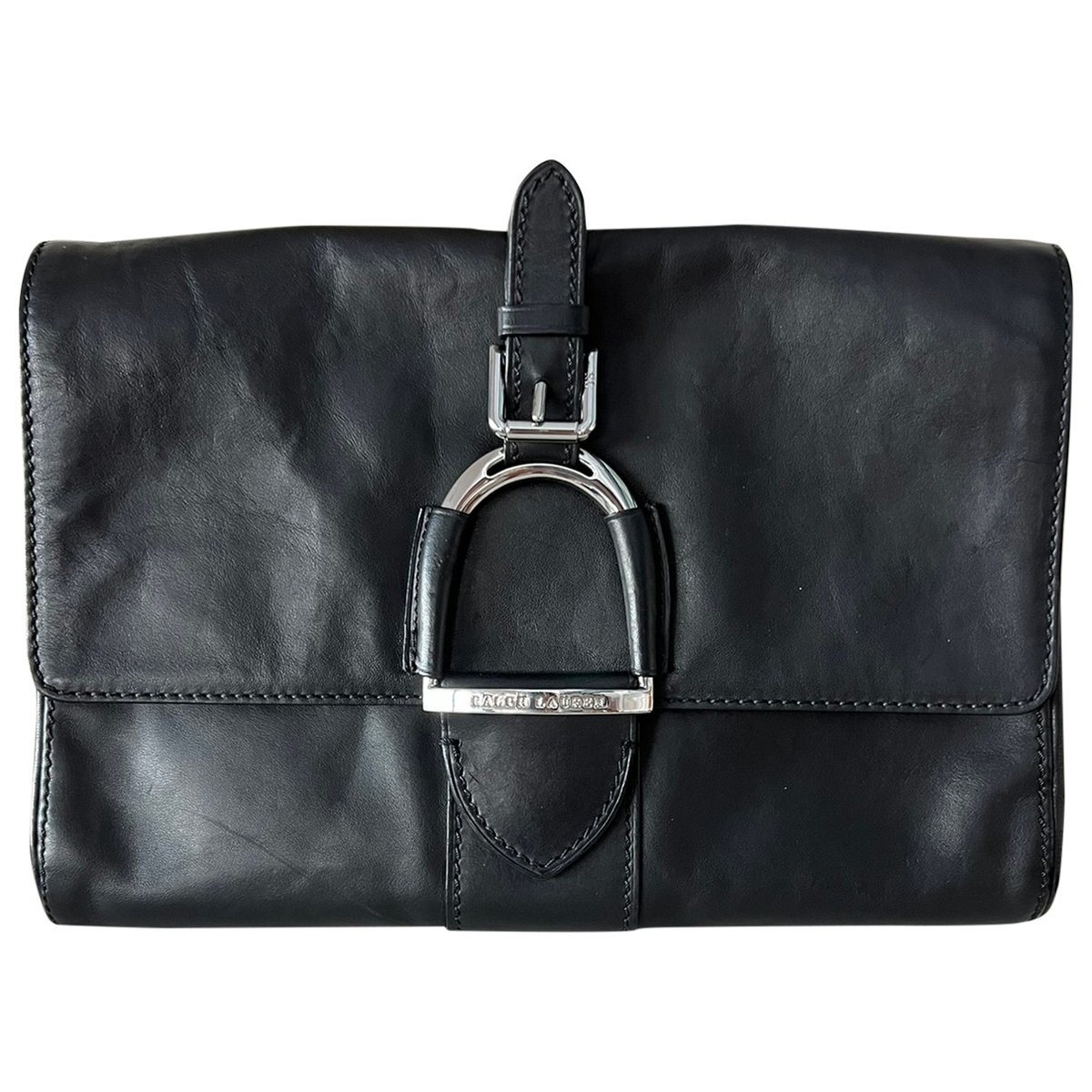 Stirrup leather clutch bag