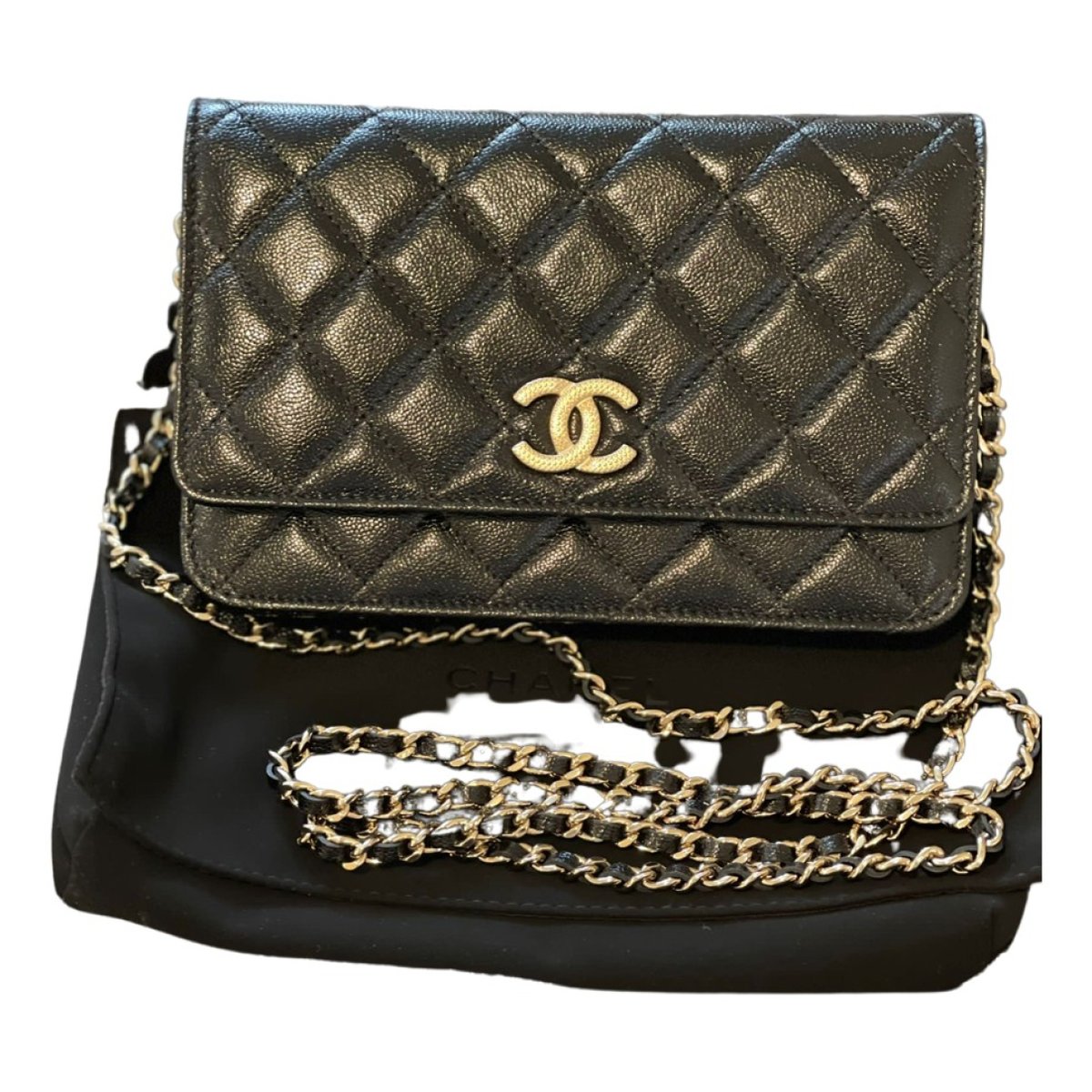Wallet on Chain leather handbag