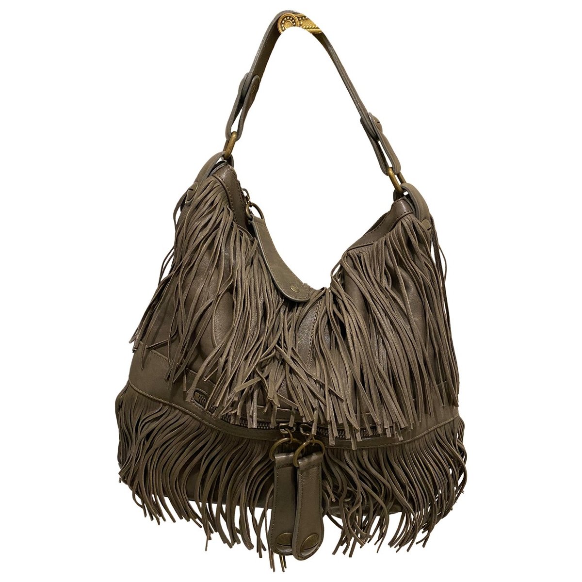 Tote Flower leather handbag