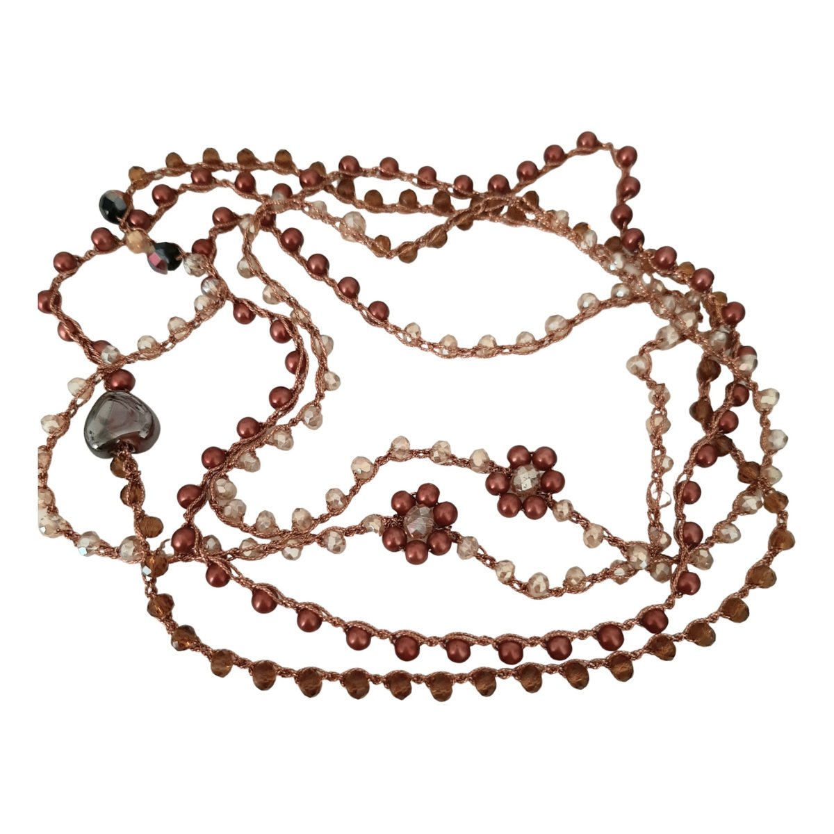 Motifs Floraux crystal long necklace