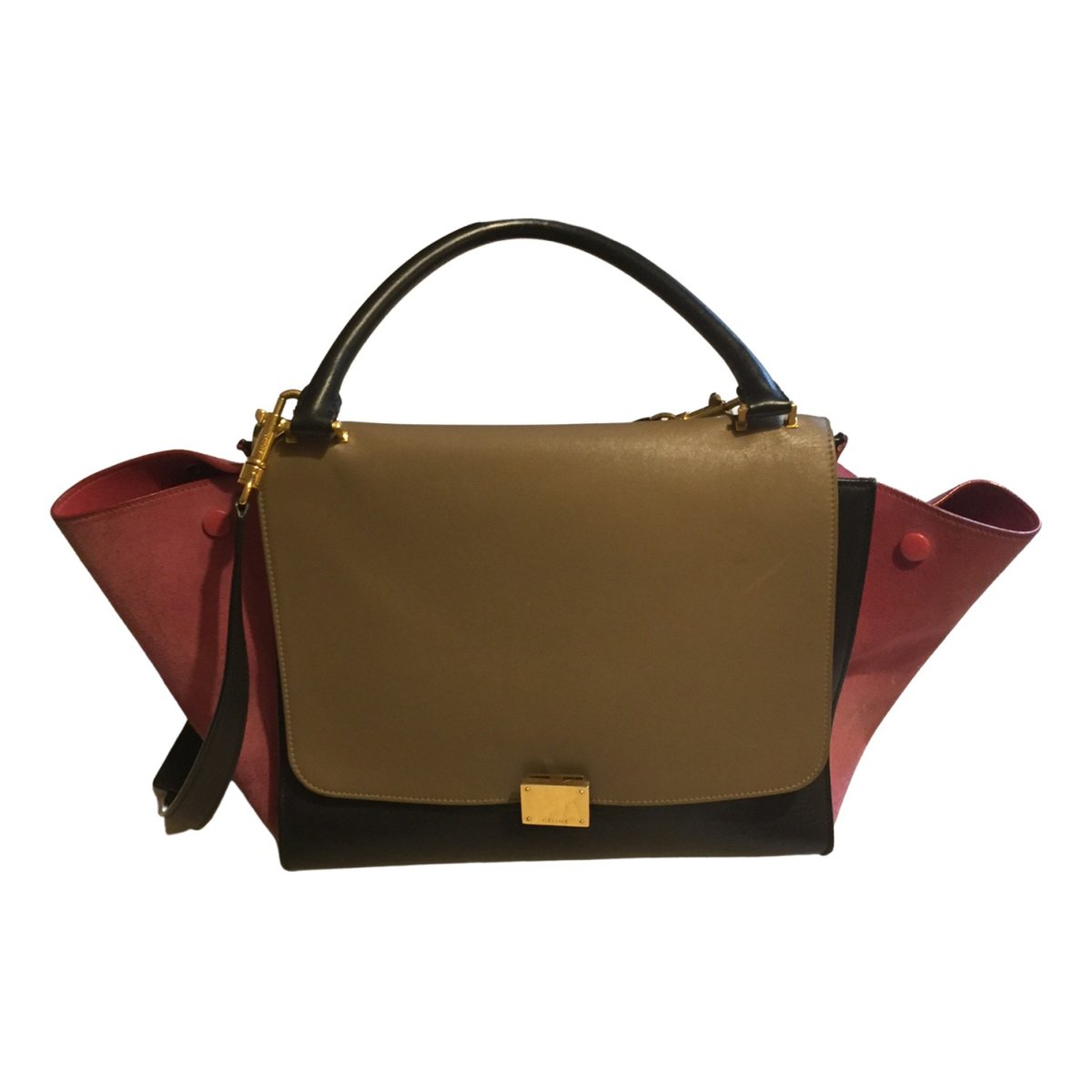 Trapèze leather handbag