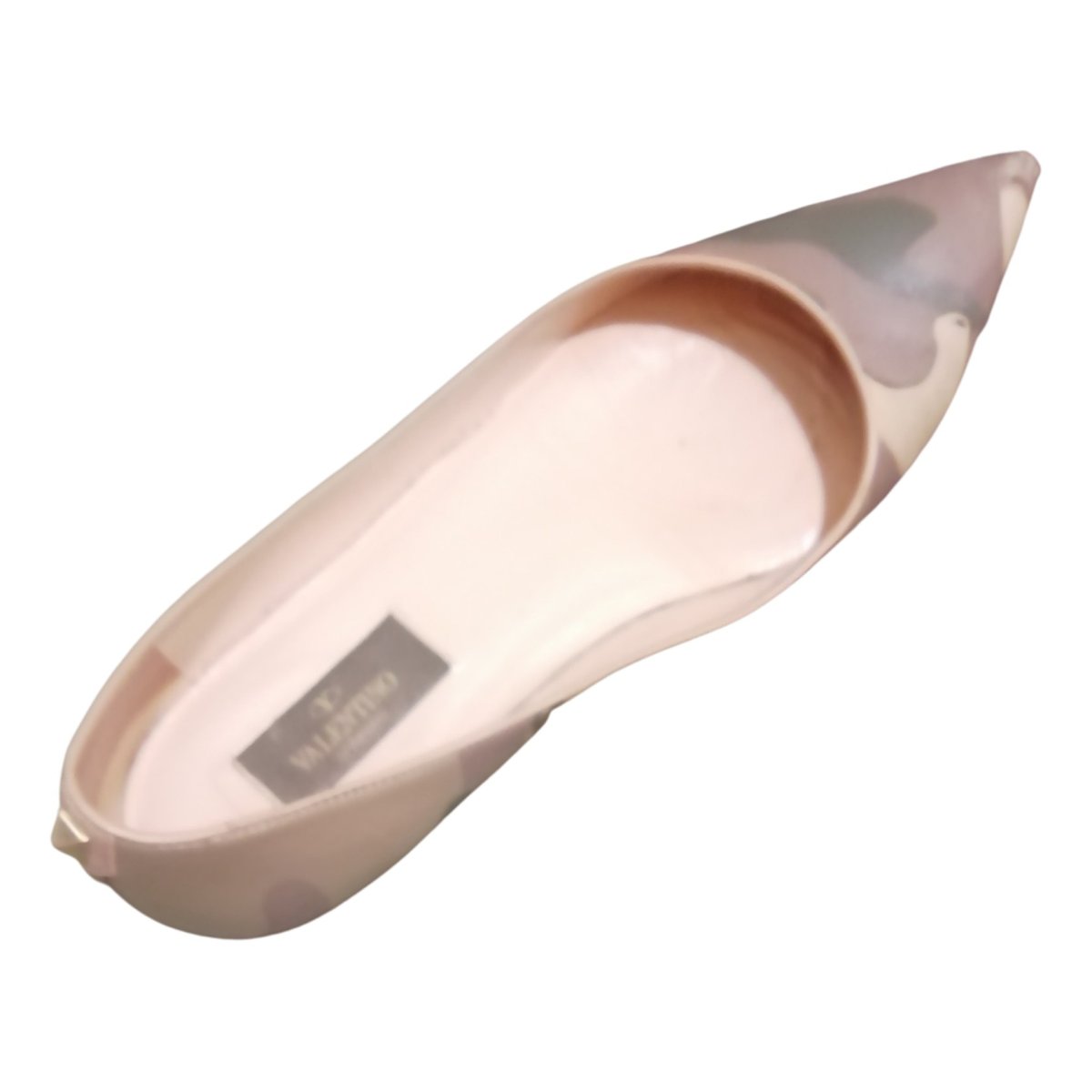 Rockstud leather ballet flats