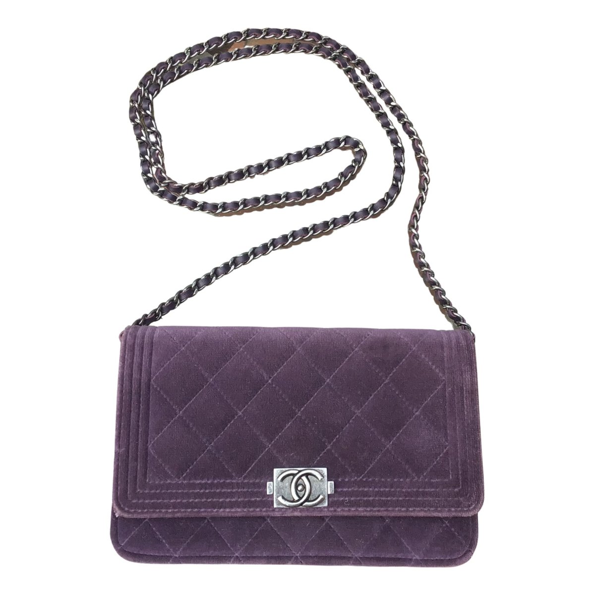 Wallet On Chain Boy velvet crossbody bag