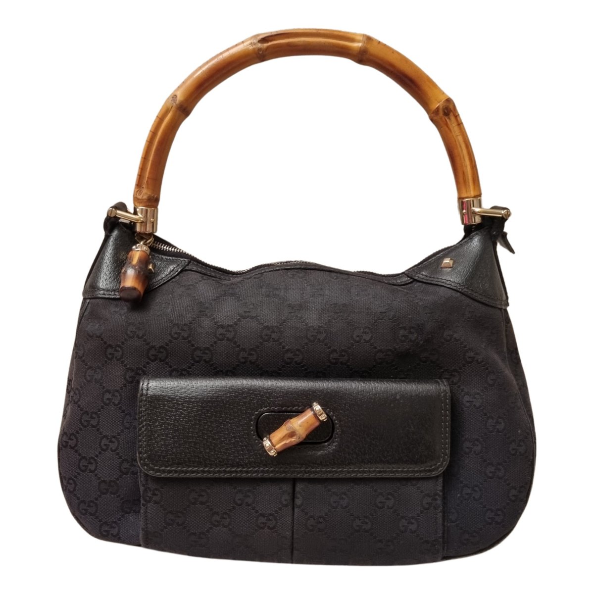 Bamboo Zip Top Handle cloth handbag