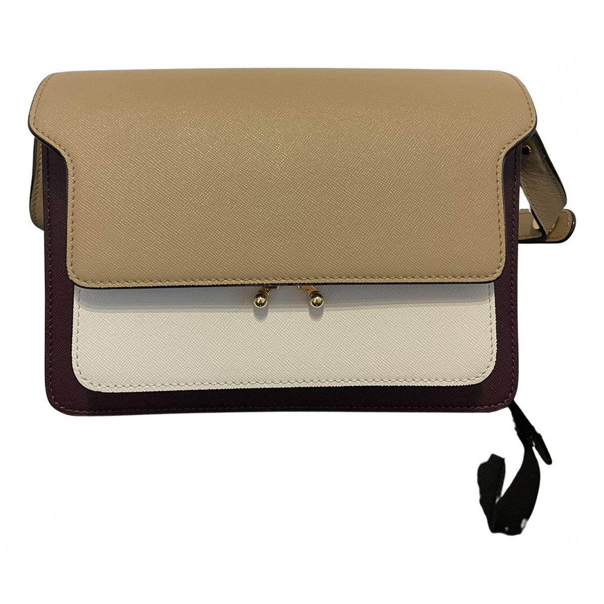 Trunk leather crossbody bag