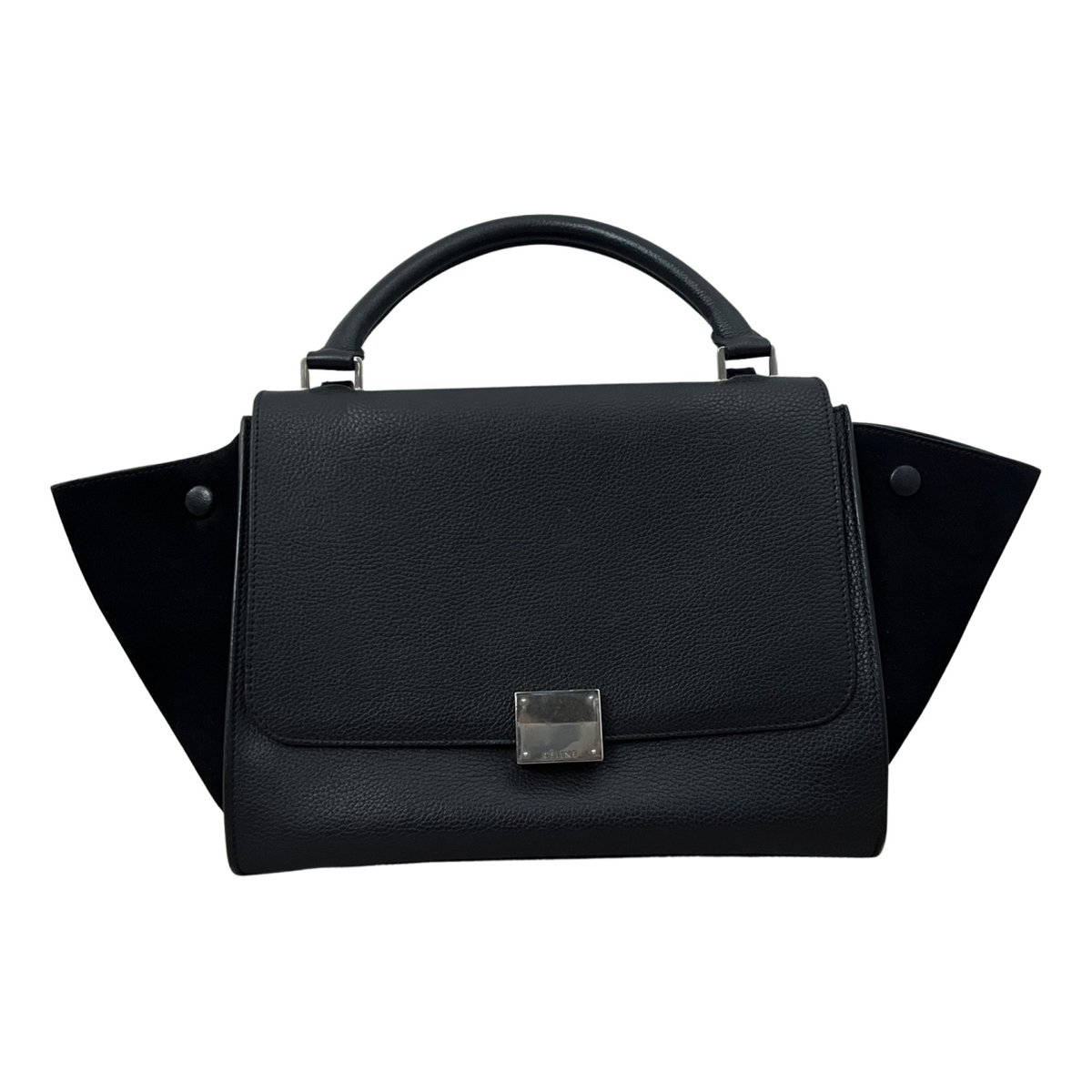 Trapèze leather handbag