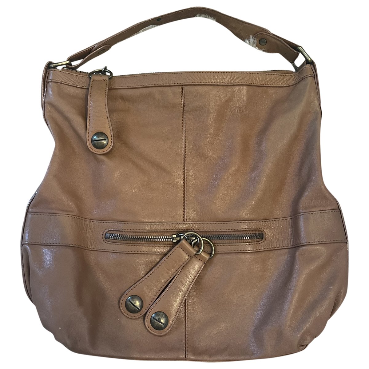 Tote Flower leather handbag