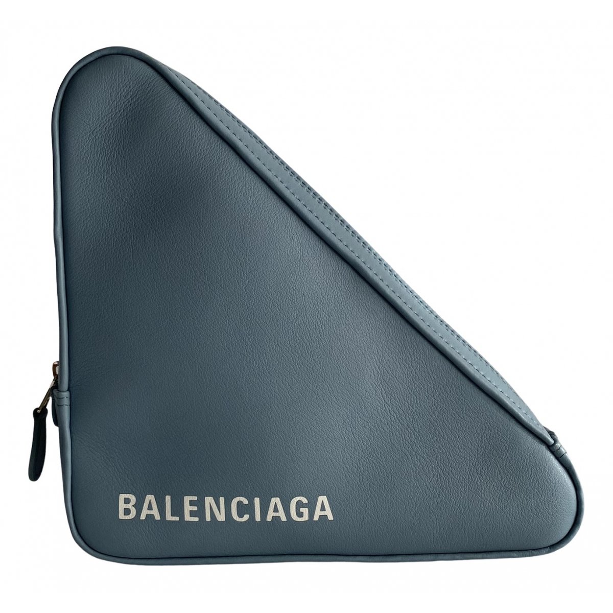 Triangle leather clutch bag