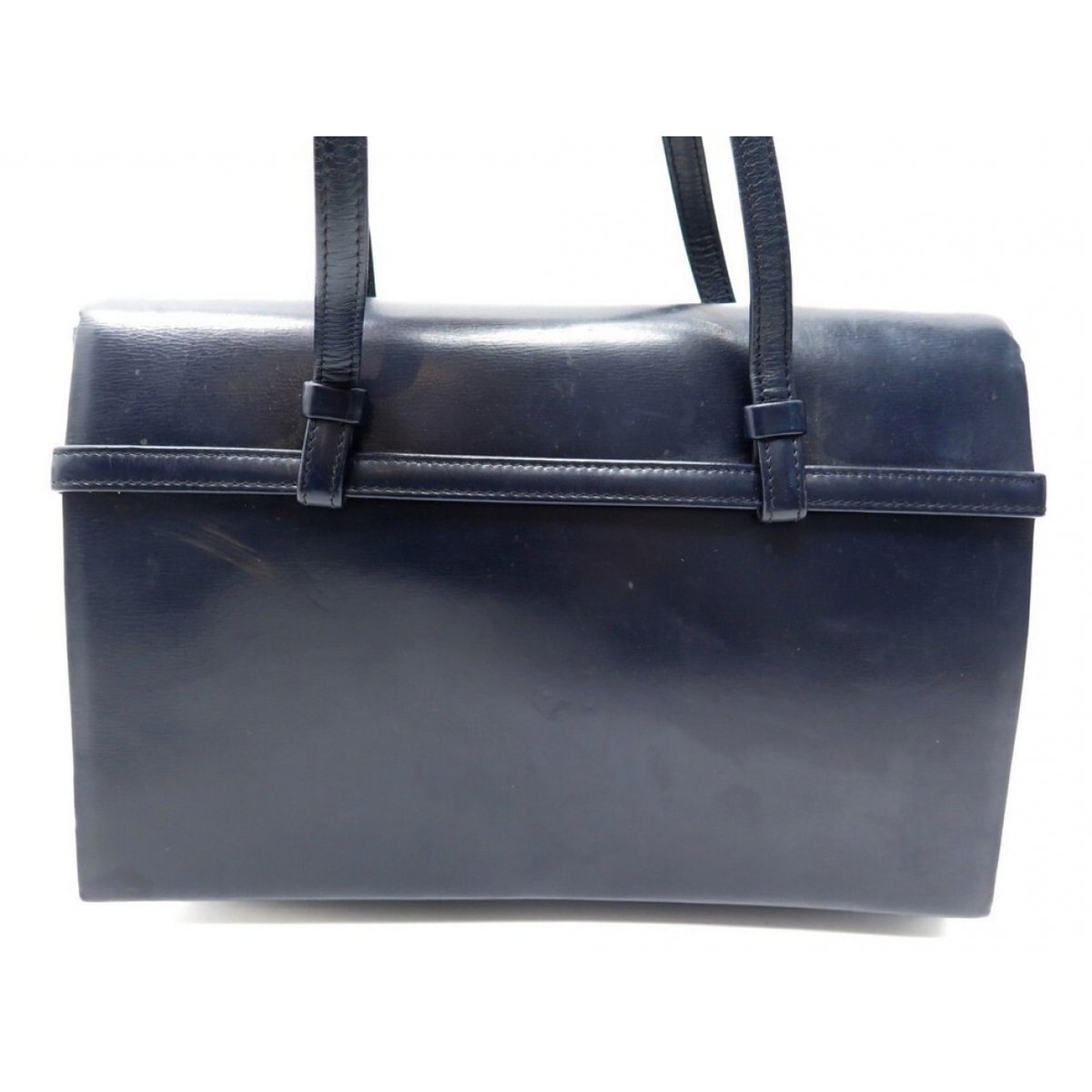 Box leather handbag