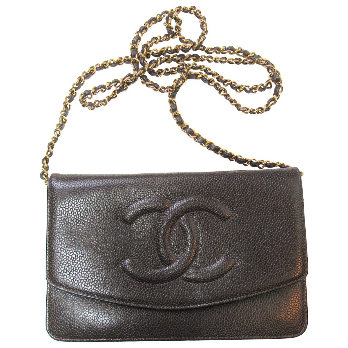 Wallet On Chain Double C leather crossbody bag