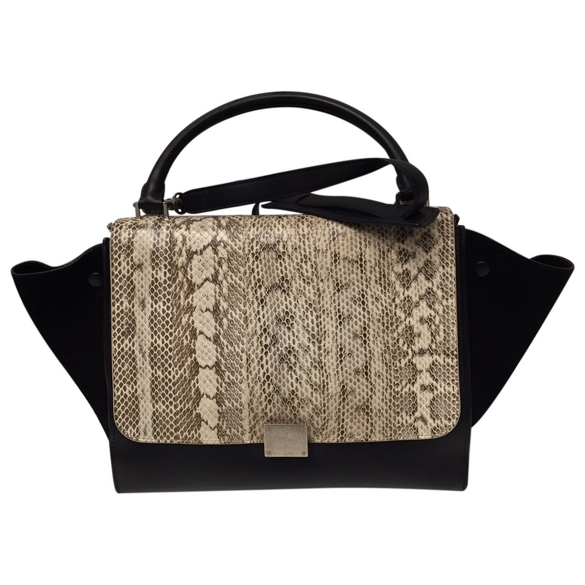 Trapèze leather handbag