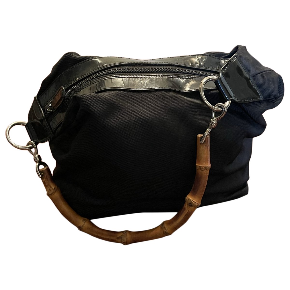 Bamboo Zip Top Handle cloth handbag