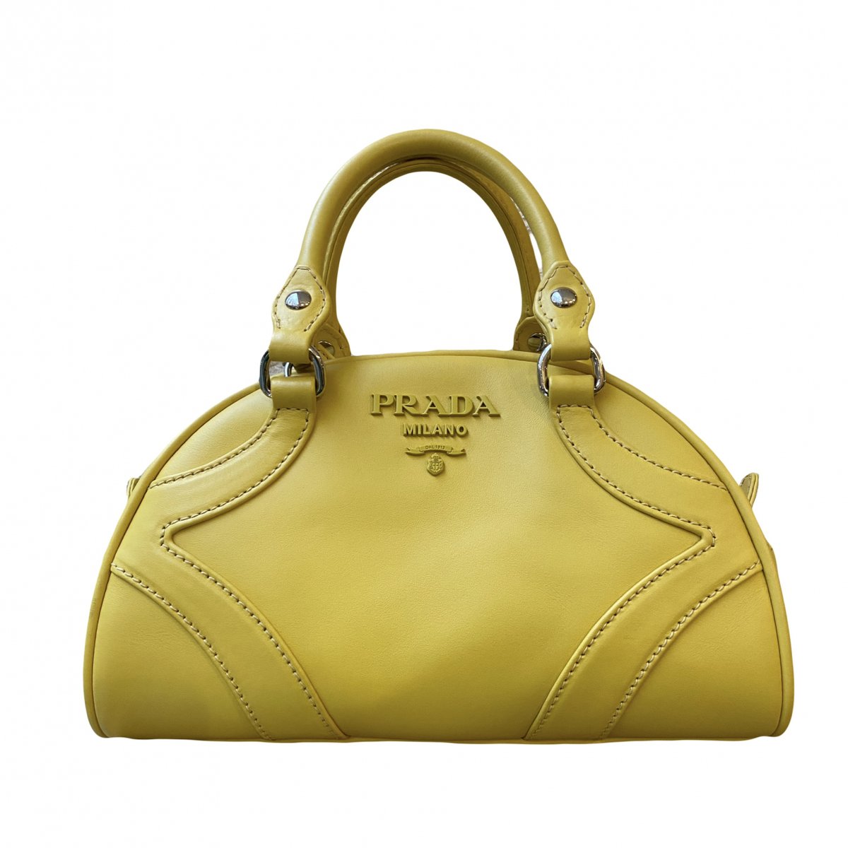 Bowling leather handbag