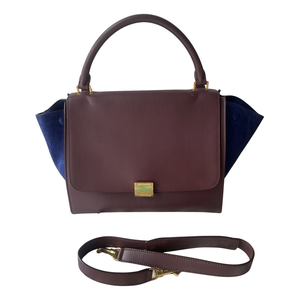 Trapèze leather handbag