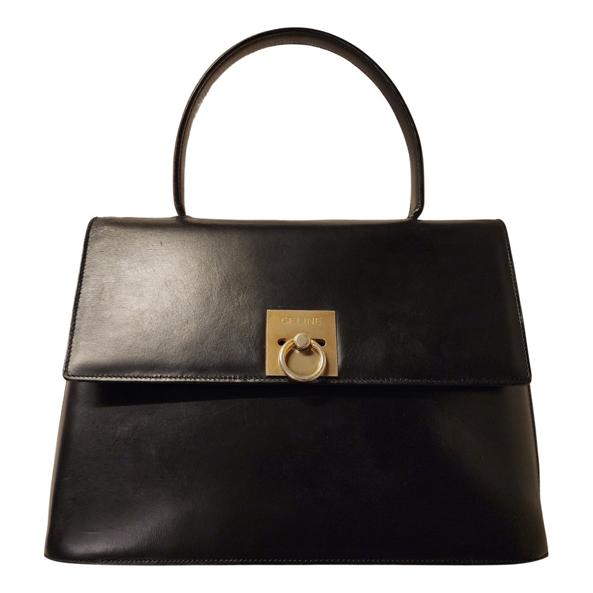 Case flap leather handbag