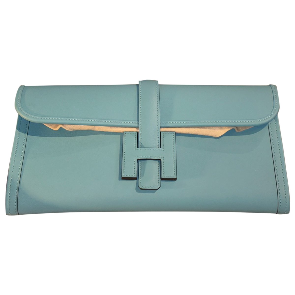 Jige leather clutch bag