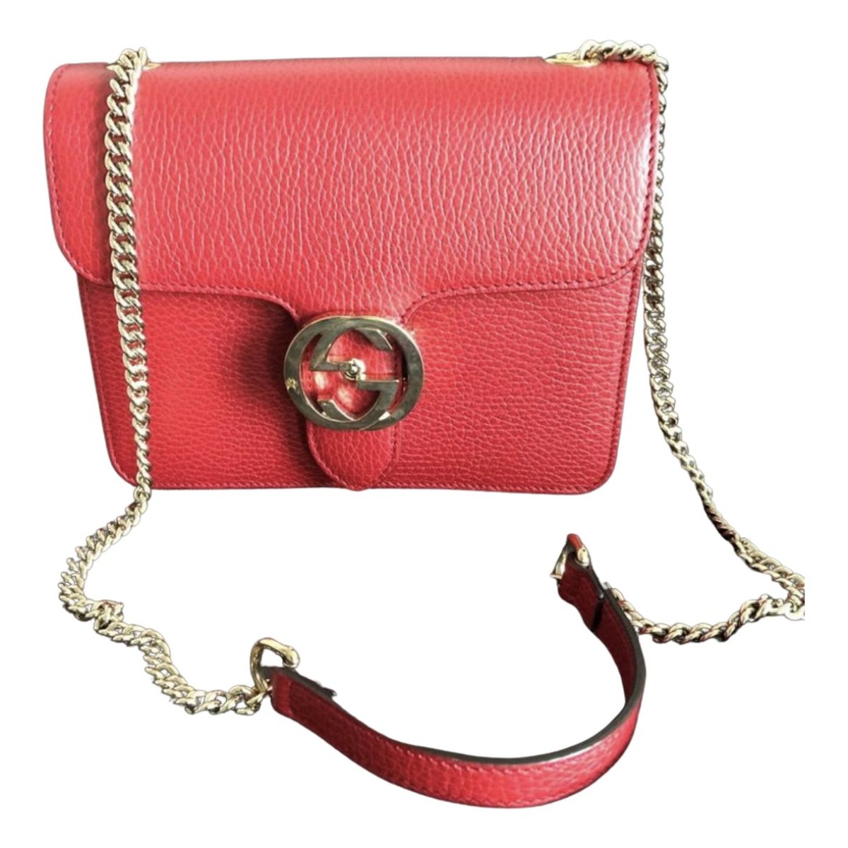 Interlocking leather handbag