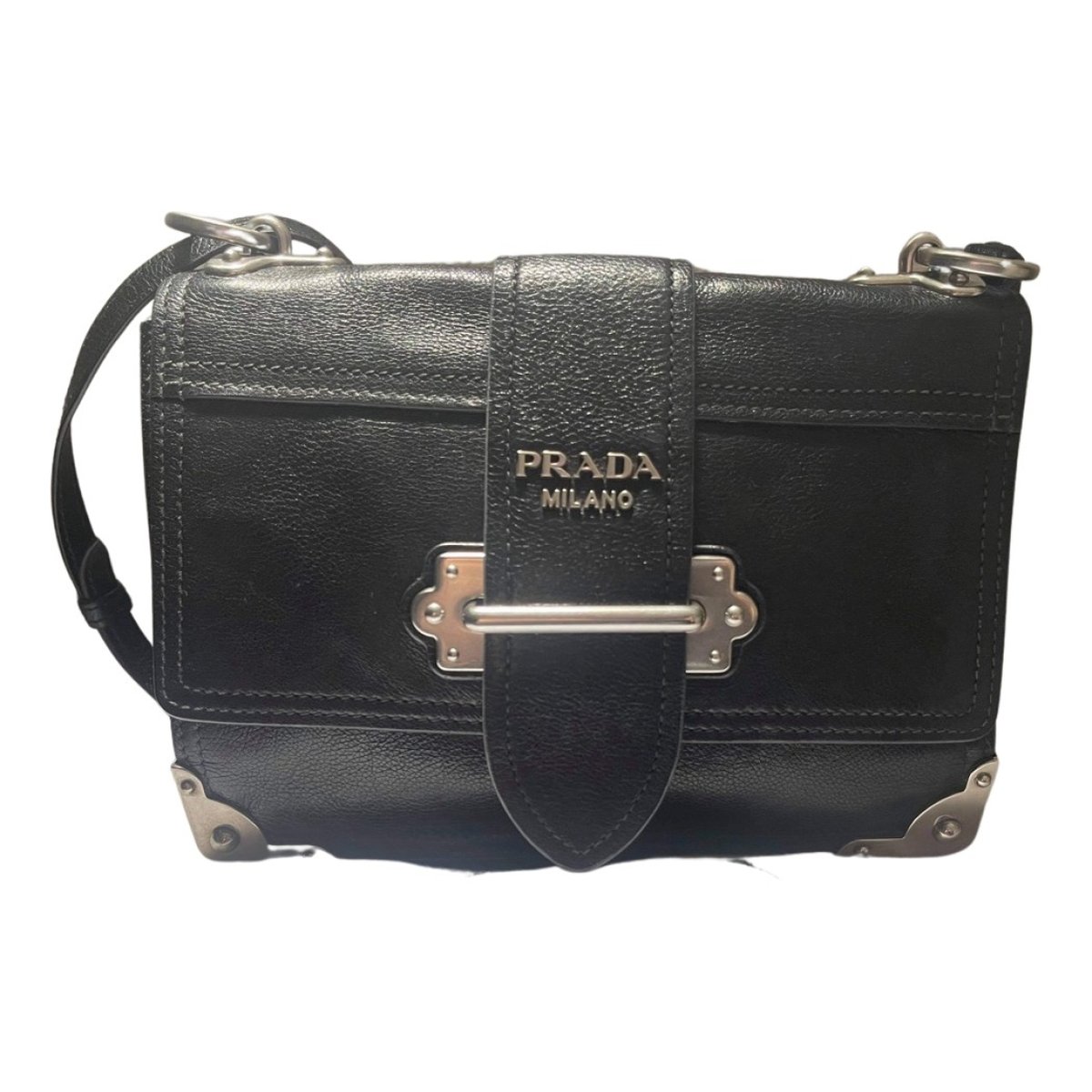 Etiquette leather handbag