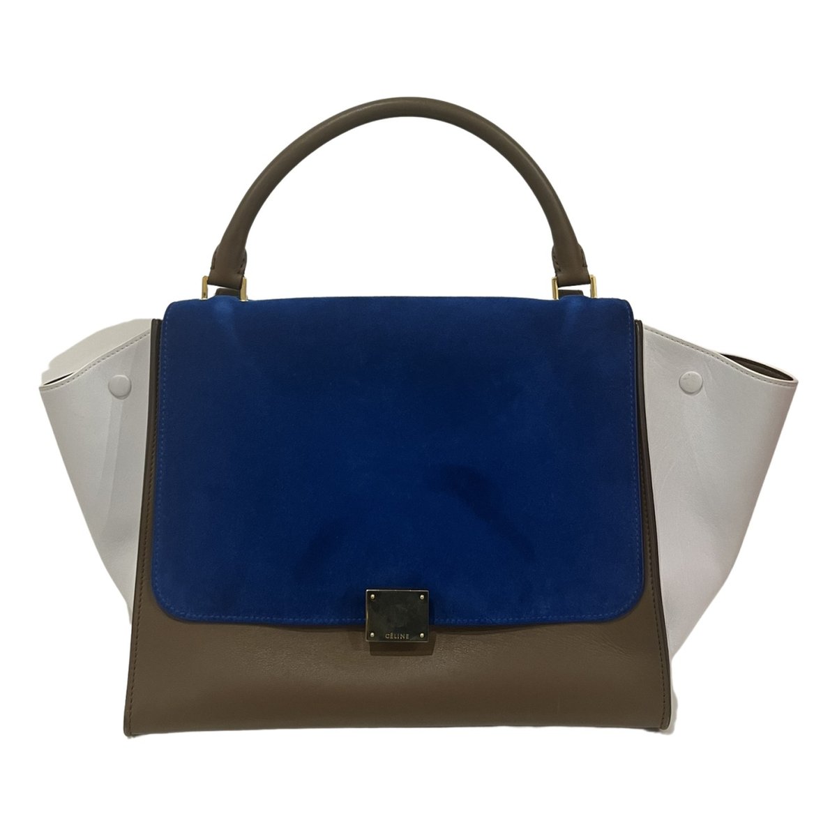Trapèze leather handbag