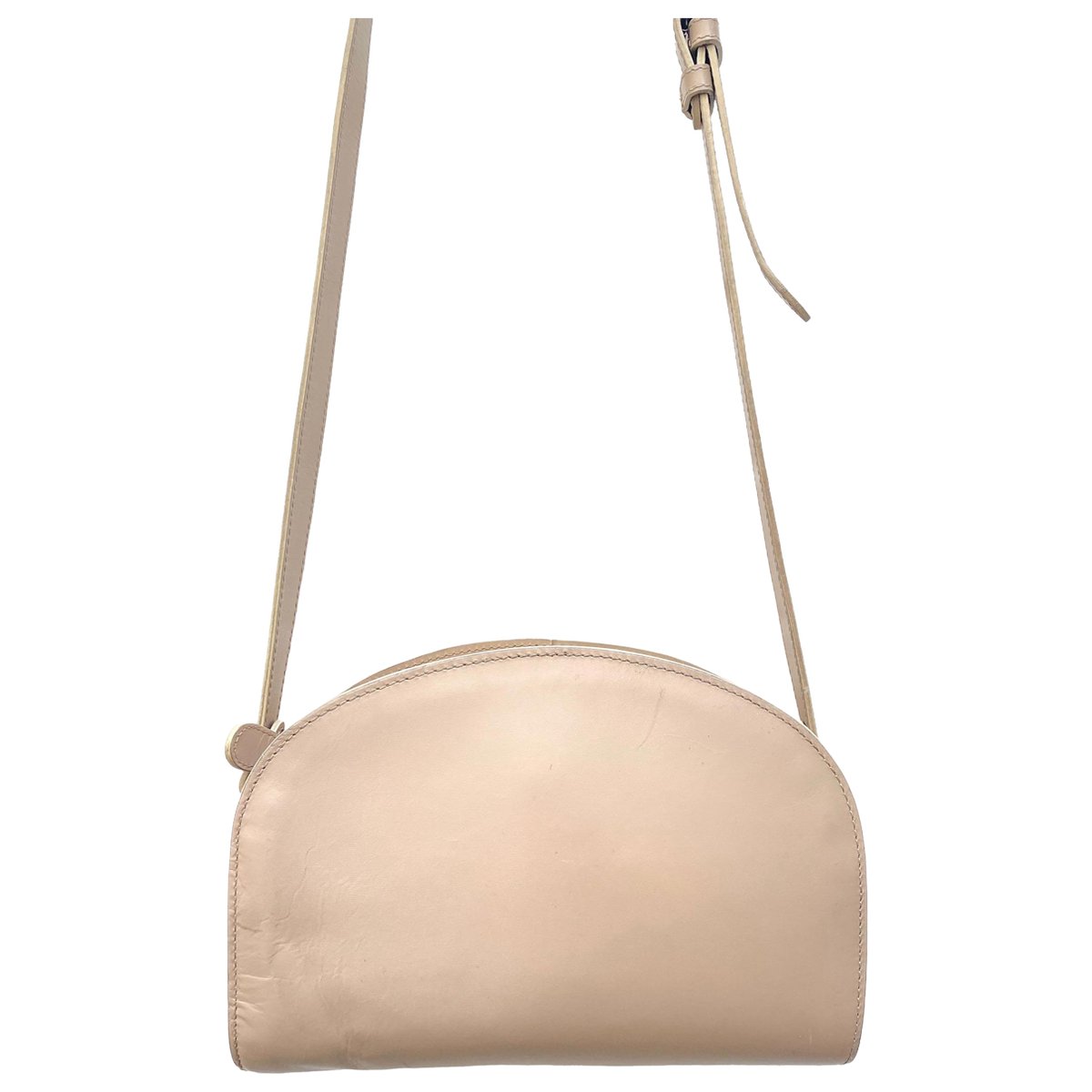 Demi-lune leather handbag