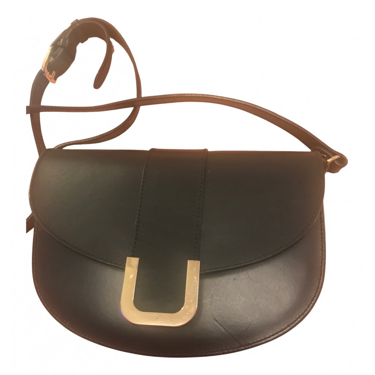 Demi-lune leather handbag