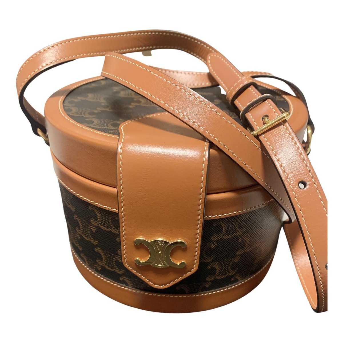 Tambour leather crossbody bag